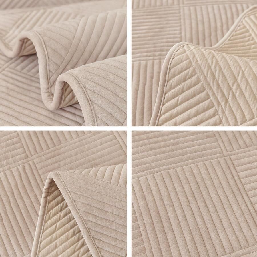 Bankhoes antislip en wasbaar voor 1-4 zits grote L-vorm bank khaki kl x