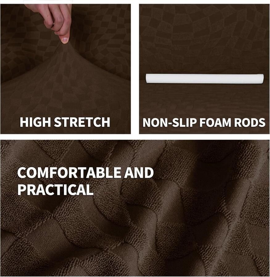 Bankhoes Met Links Rechts Schiereiland Stretch Hoekbankhoes Sofahoes Chaise Longue Bankhoes in L-vorm (1 Plaats+2 Plaatsen Koffie)