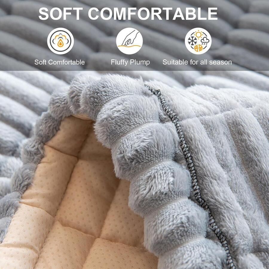 Bankhoezen 1 2 3 4 Zits Anti-slip Bank Slipcovers Super Zacht & Dik Corduroy Bank Kussen Hoezen Bank Beschermers tegen Huisdieren Kinderen Honden (Lichtgrijs 70 * 28 * 83 inch)