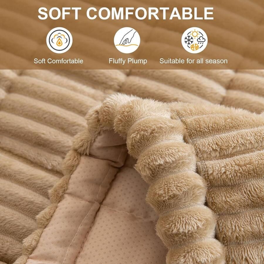 Bankhoezen voor 1- 2- 3- 4-zits antislip bankhoezen super zachte en dikke corduroy bankkussens sofabeschermers van huisdieren kinderen honden (kaki 70 x