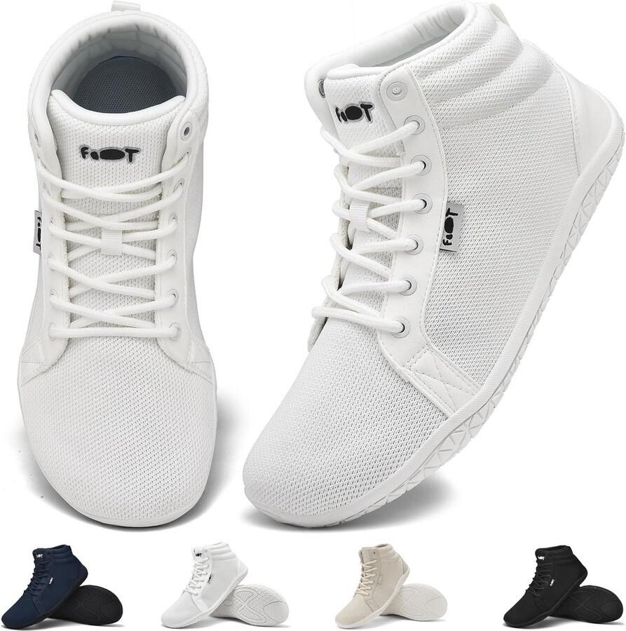 Barefoot Hi-Top Sneakers Dames Brede Teenbox Lichtgewicht Wandelschoenen