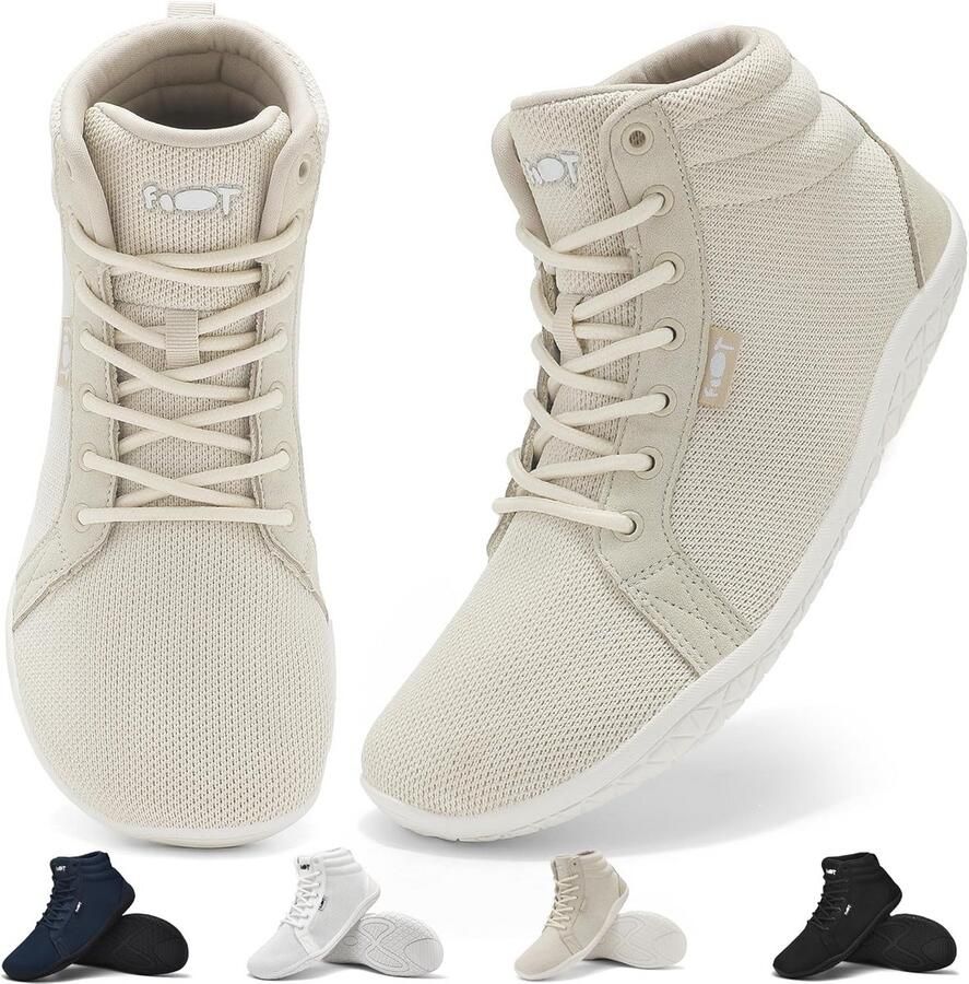 Barefoot Hi-Top Sneakers voor Dames Lichtgewicht Wandelschoenen met Brede Neus