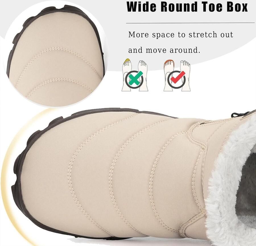 Barefoot schoenen heren 42 Beige winterboots Warm gevoerd Perfect voor sneeuw ShopVlot