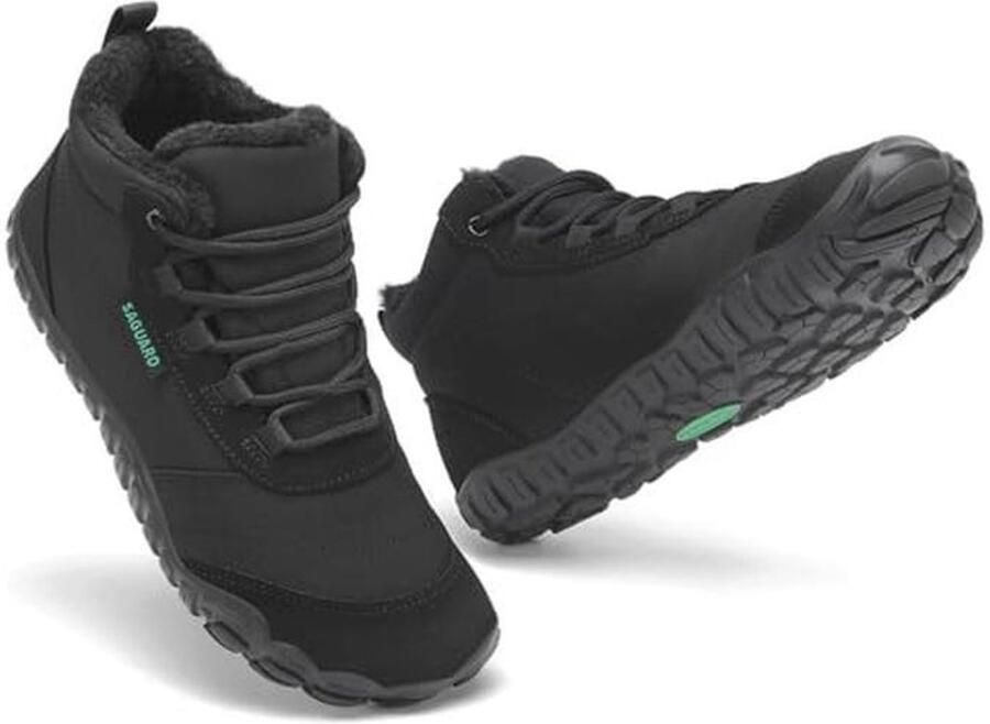 Barefoot Winterlaarzen Dames Warme Voering Brede Neus en Zero Drop Zolen