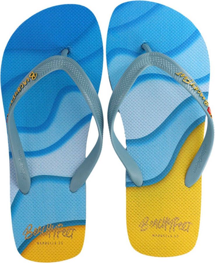 BeachyFeet Heren Teenslippers Waverider Azul Amarillo