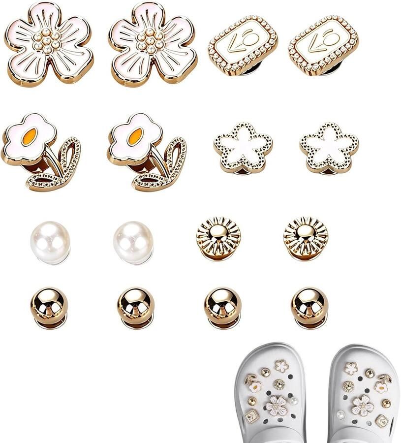 Bedels van parels en bloemen glinsterende en decoratieve accessoires voor sandalen klompen en tassen elegante schoensieraden voor vrouwen en meisjes