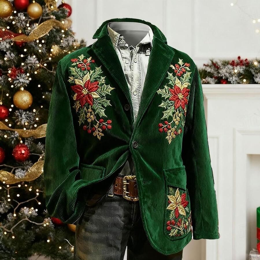 Bedrukte corduroy avondjas ideaal voor formele evenementen en zakelijke casual outfits
