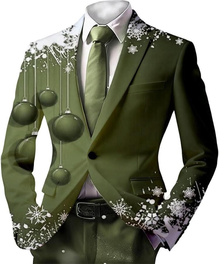 Bedrukte jas met knoopsluiting voor eindejaarsfeesten formele avondkleding zakelijke jas met elegant design comfortabele pasvorm (lichtgroen
