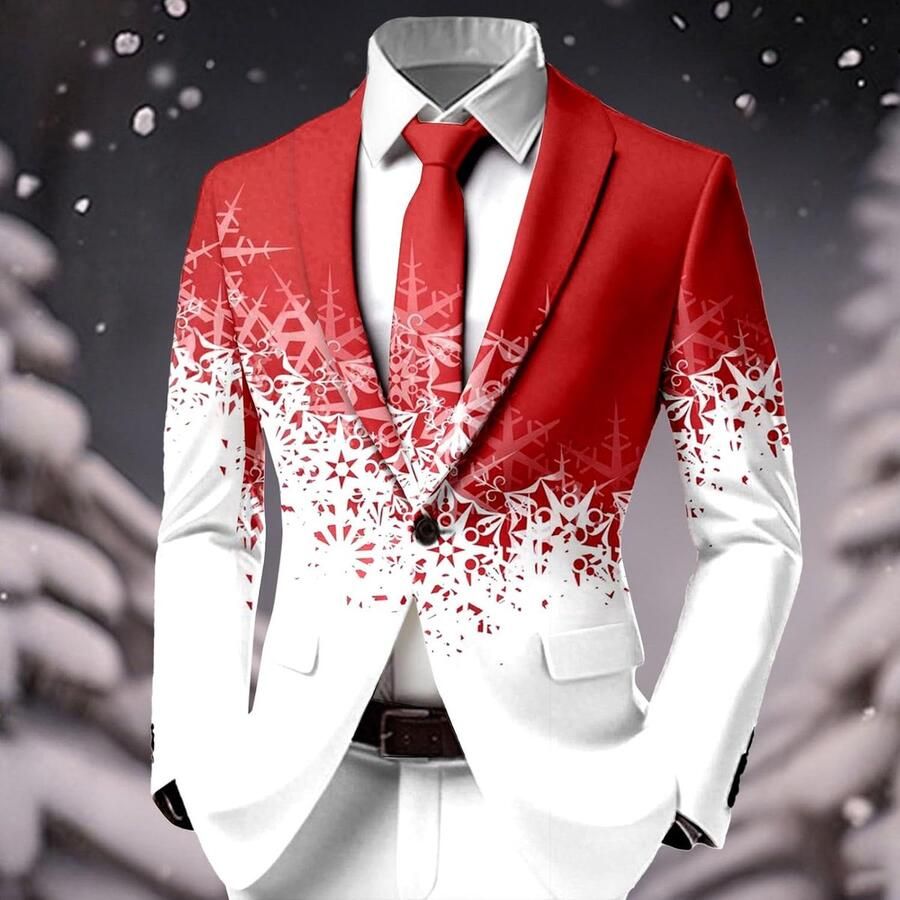 Bedrukte jas voor feestelijke gelegenheden elegante outdoorkleding voor feestjes en feesten slim fit comfortabel en veelzijdig design