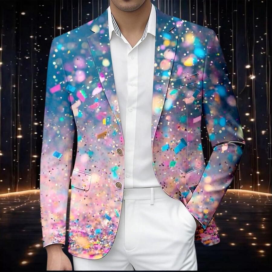 Jas met pailletten bedrukt formele avondkleding geborduurde pailletten smoking voor bruid bruiloft diner professioneel evenement modieuze outdoorkleding (hemelsblauw
