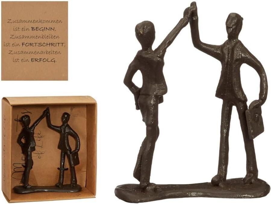 Beeld Sculptuur Samenwerking Samenwerken Sculptuur van Metaal Design Sculpturen Moments of Life In Giftbox