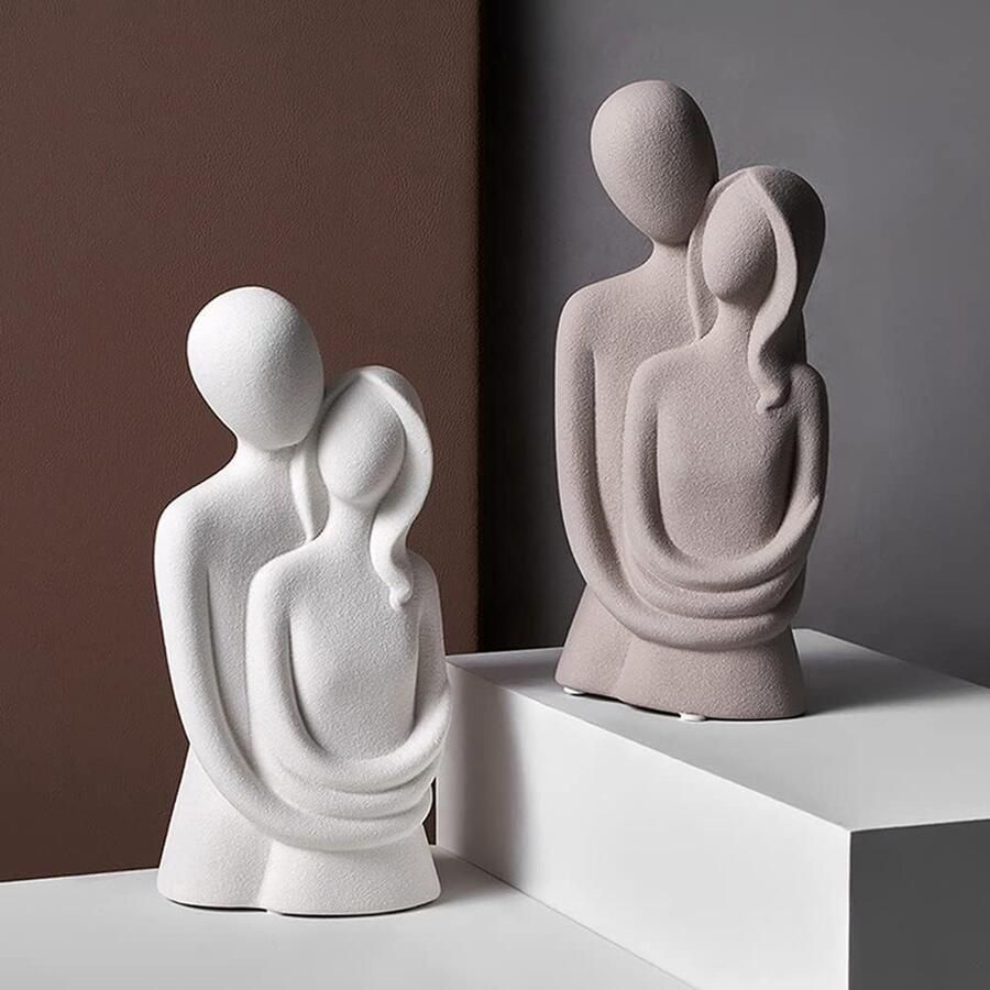 Beeldhouwkunst paar keramische sculptuur woonkamer keramische sculptuur abstracte moderne gift bureau home decor paar standbeeld