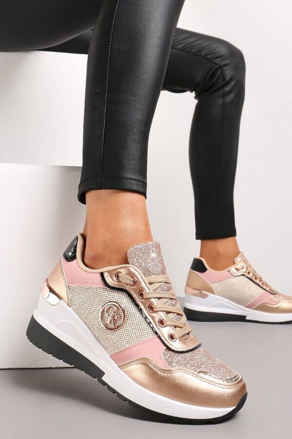 Nieuwe collectie! Beeldige sneakers voor dames champagne kleur