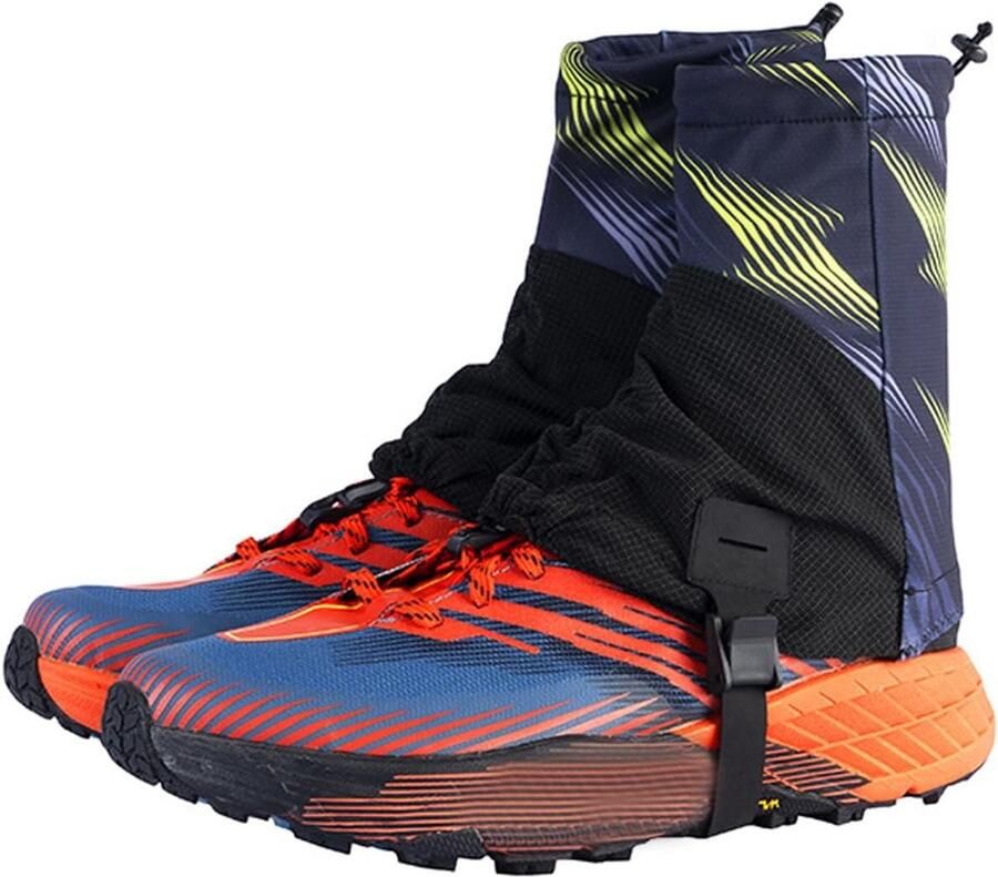 Beenkappen Trail Gaiters Outdoor Beenbeschermers Wandelen Kamperen Klim Verstelbaar Trekkoord Schoenhaak One Size Zwart