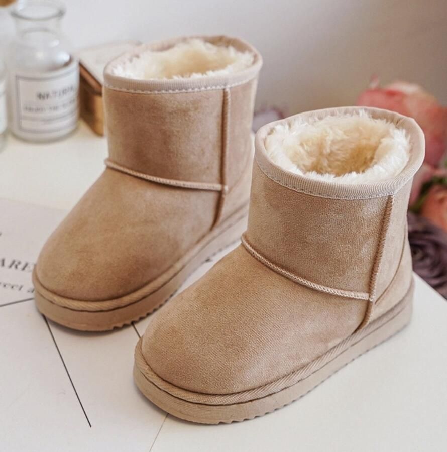 Camel winterboots met bloemetjes