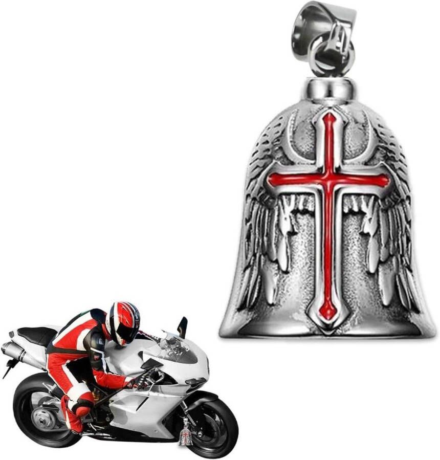 Bescher de biker Guardian Bell Engel rijbel sleutelhanger met ring voor zegen en vrede