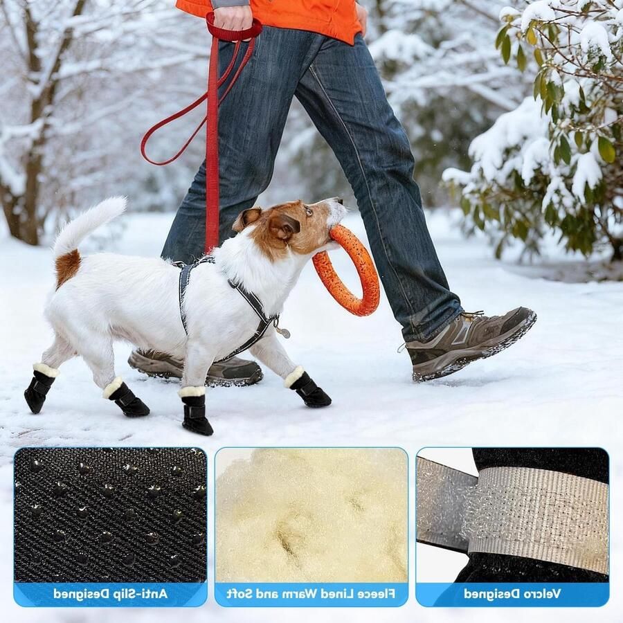 Bescher de Hondenlaarzen voor Kleine en Middelgrote Honden Antislip Ideaal voor Winterse Activiteiten Buiten