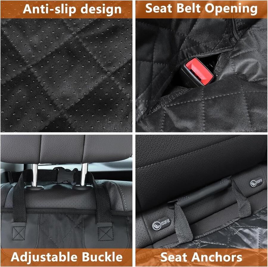 Beschermhoes achterbank waterbestendig en krasbestendig Antislip hangmat Bescherming achterbank tegen vuil en vacht voor auto's en SUV's