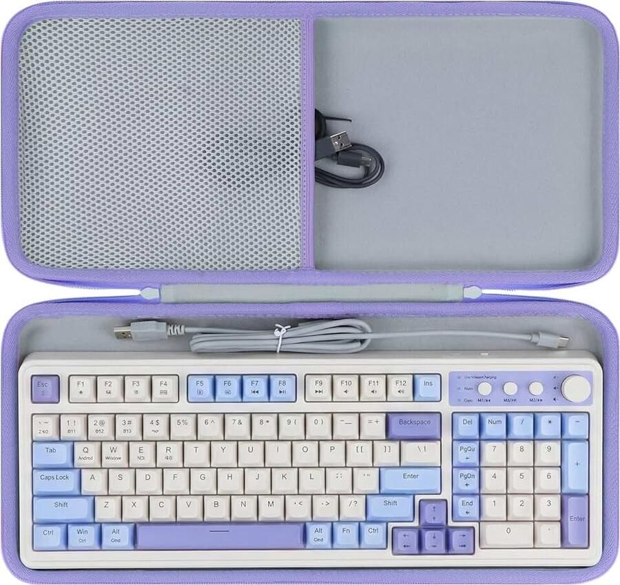 Beschermhoes Compatibel met AULA S99 F99 Mechanisch Gaming Toetsenbord (Grijs + Paars)