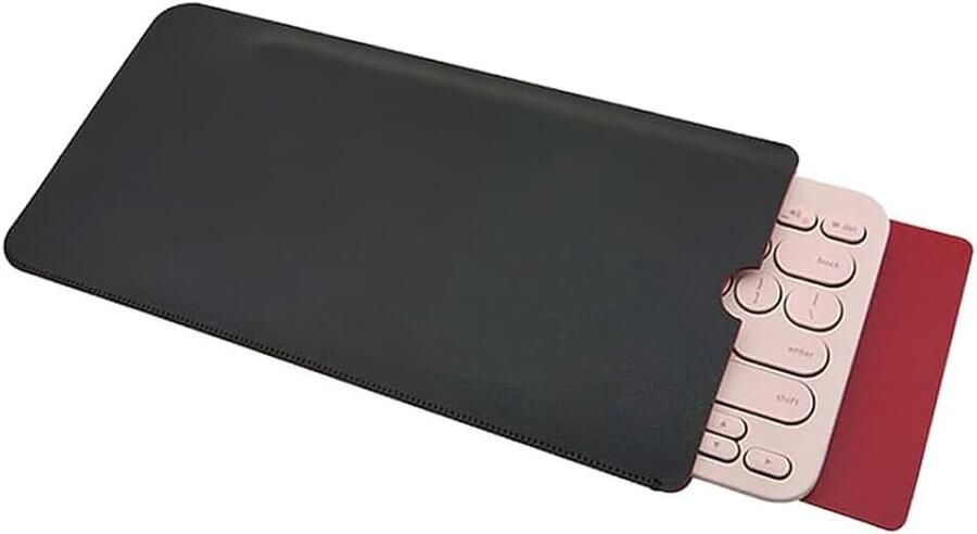 Beschermhoes compatibel met Logitech Pebble Keys 2 K380s K380 PU-lederen draagbare reishoes hoes niet inbegrepen toetsenbord (zwart)