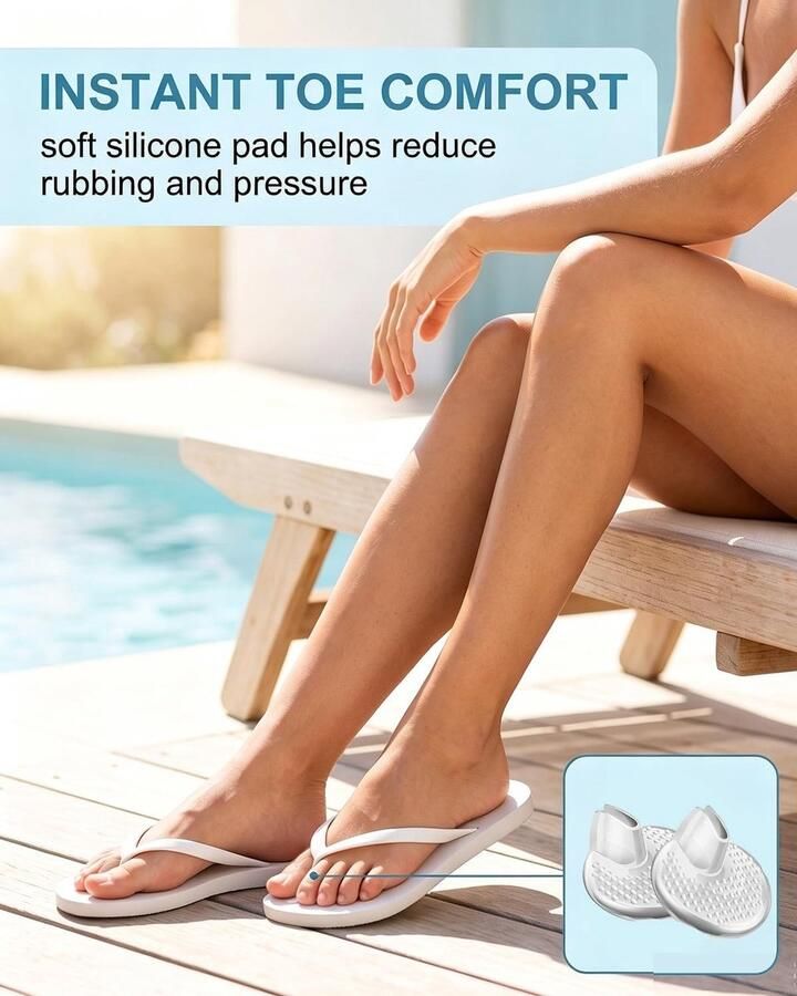 Zomer flip flops met 6 paar non-slip silicone pads anatomisch ontwerp voor comfort voorkomt irritatie en blaren