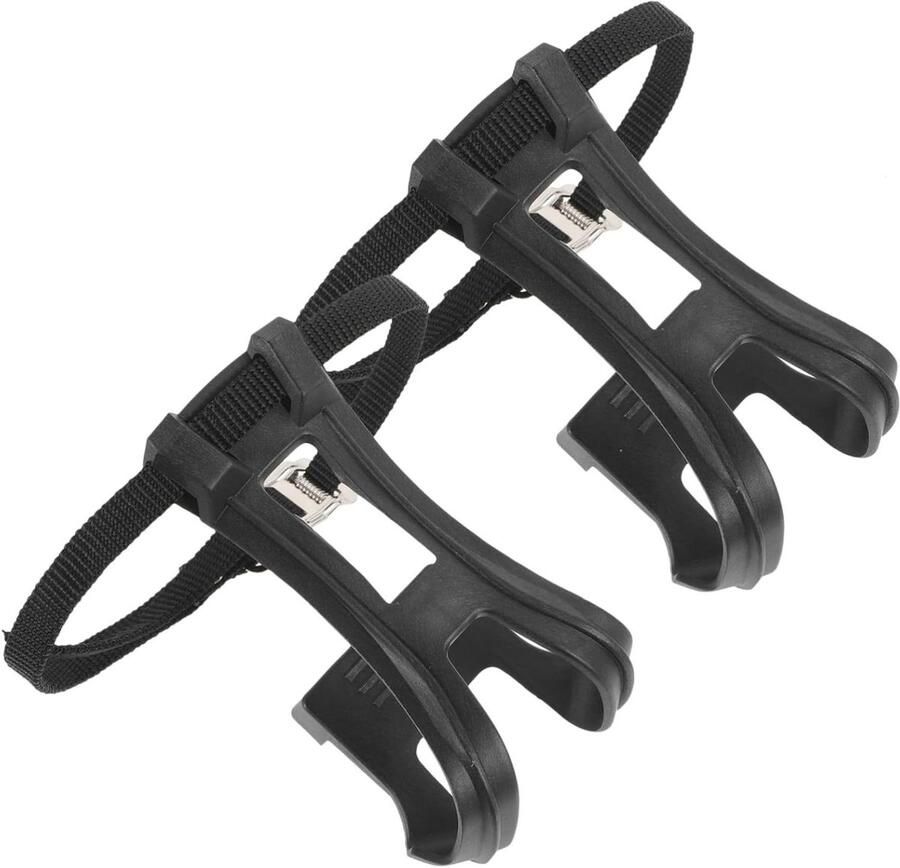 BESPORTBLE 2paar Nylon Fiets Pedaal Toe Clip Rie Duurzame Bevestiging Voor Mountainbike Wegfiets Inclusief Verstelbare Straps Geschikt Voor Pedaal Met Reflector