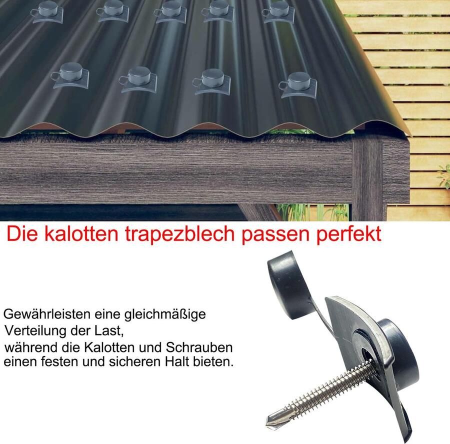 Bevestigingsmateriaal 100 Stuks Afstandhouders Golfplaten Montage met Schroeven voor Bevestiging Trapeziumvormige Golfplaten Terrasdak Dakplaten