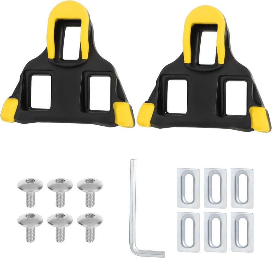 Bicycle Pedal Cleats 2Pcs Bicycle Pedal Cover Compatibel met Shimano SPD SM-SH51 Accessoires voor Road en Indoor Cycling Shoes (Zwart Geel)