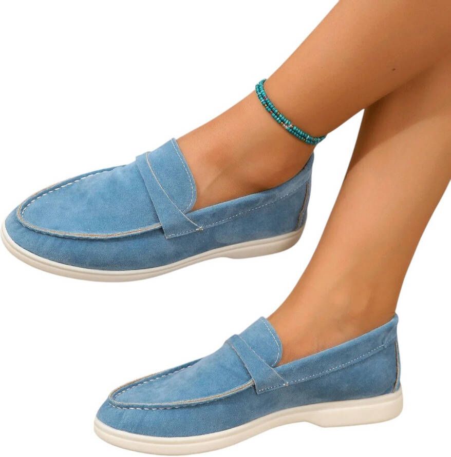 Bij Avoir Dames Loafers Dames schoenen Loafers yacht Instappers Dames Blauw