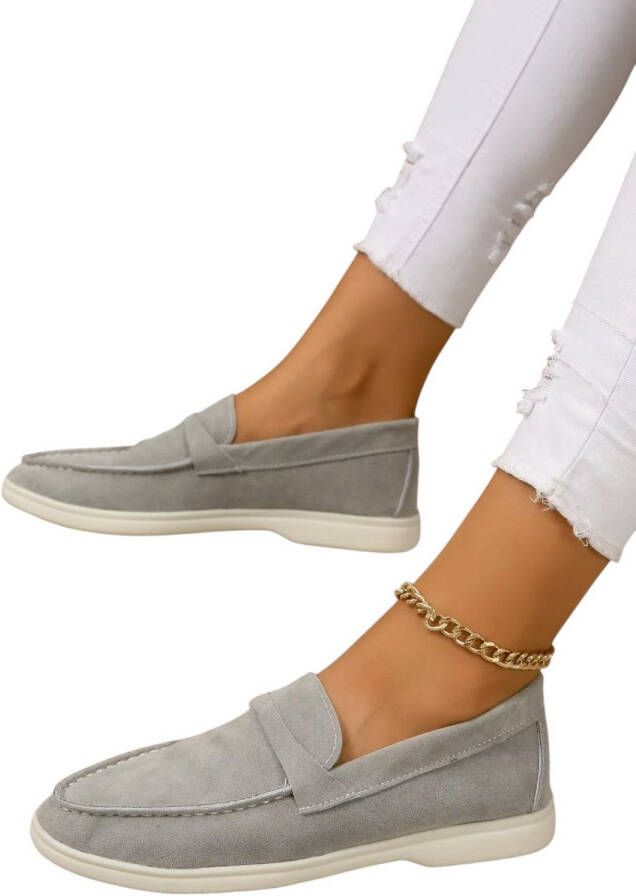 Bij Avoir Dames Loafers Dames schoenen Loafers yacht Instappers Dames Grijs