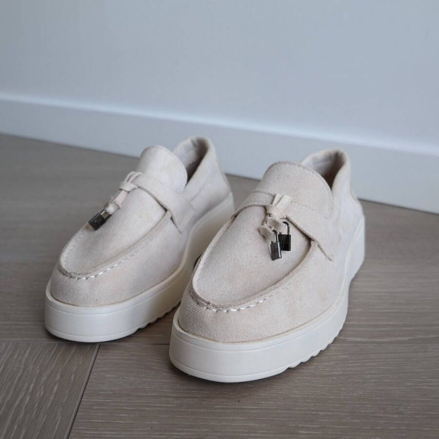 Bij Avoir Dames Loafers Dames schoenen Loafers yacht Instappers Dames Moccasins Beige