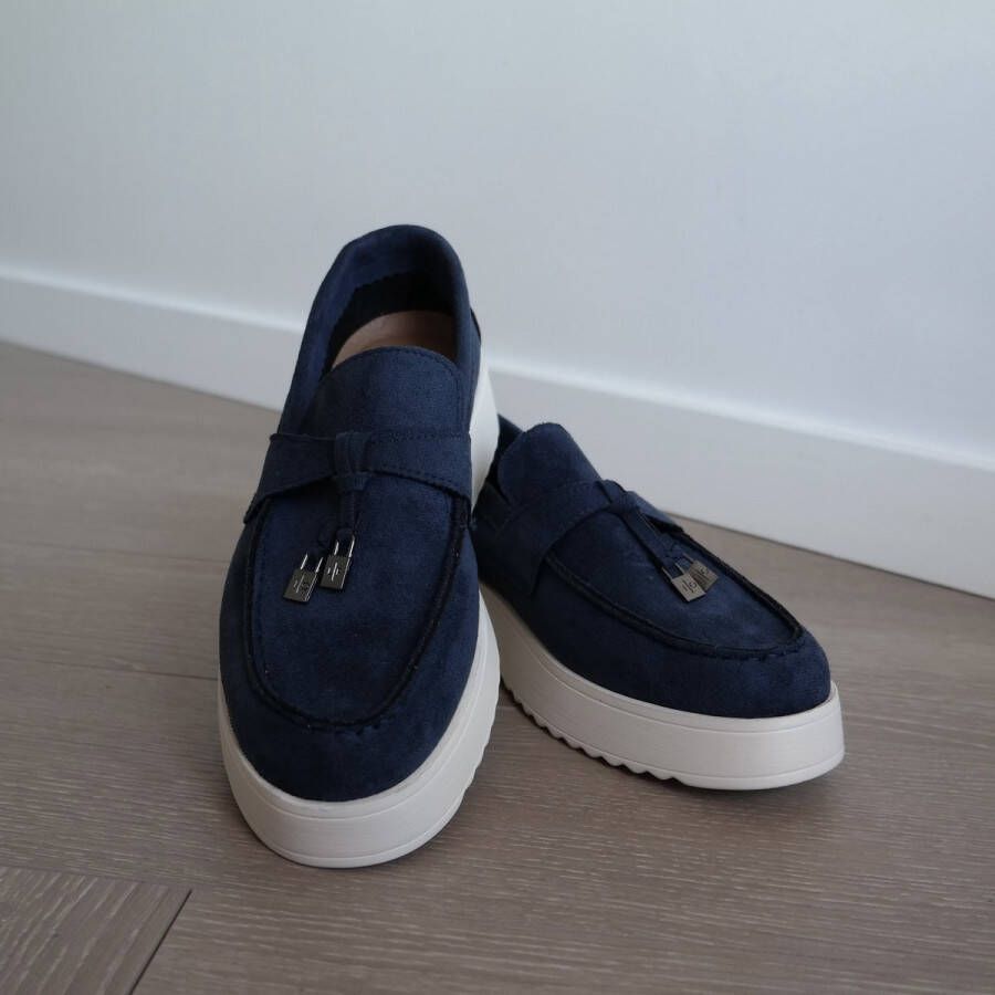 Bij Avoir Dames Loafers Dames schoenen Loafers yacht Instappers Dames Moccasins Blauw
