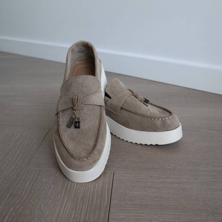 Bij Avoir Dames Loafers Dames schoenen Loafers yacht Instappers Dames Moccasins Khaki