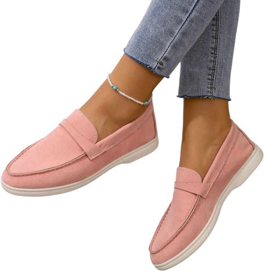 Bij Avoir Dames Loafers Dames schoenen Loafers yacht Instappers Dames Roze