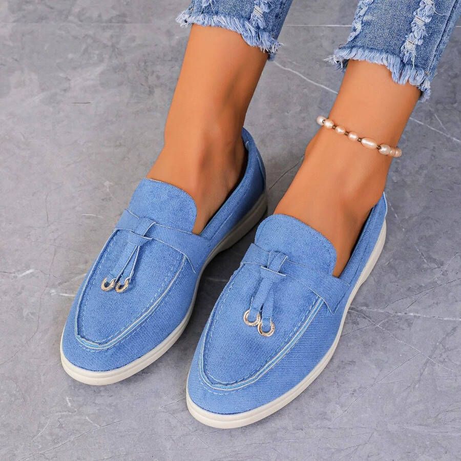 Bij Avoir Loafers Dames Slippers Dames schoenen Loafers yacht Instappers Dames Blauw