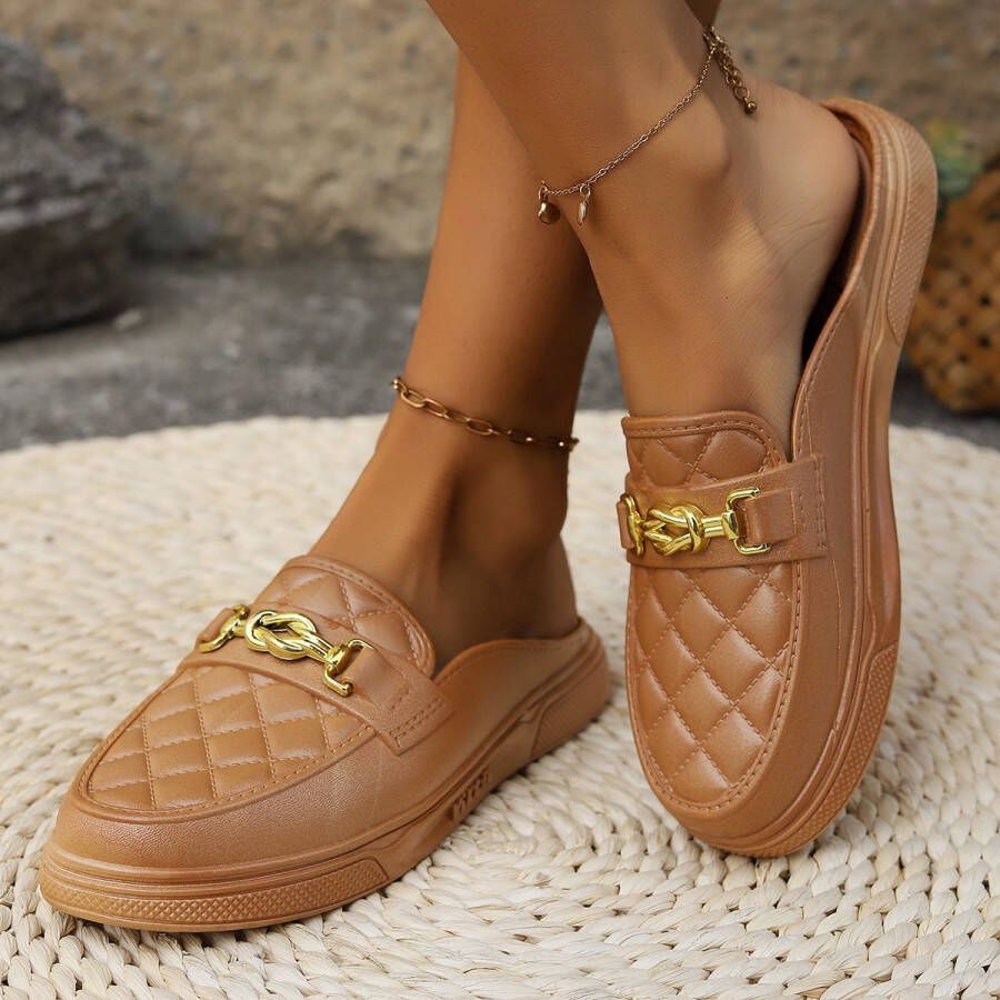 Bij Avoir Loafers Dames Slippers Dames schoenen Loafers yacht Instappers Dames Camel
