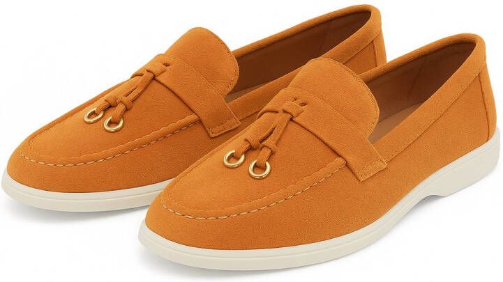Bij Avoir Loafers Dames Slippers Dames schoenen Loafers yacht Instappers Dames Oranje