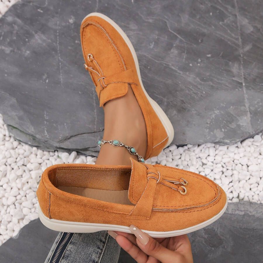 Bij Avoir Loafers Dames Slippers Dames schoenen Loafers yacht Instappers Dames Oranje
