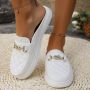 Bij Avoir Loafers Dames Slippers Dames schoenen Loafers yacht Instappers Dames Wit - Thumbnail 1