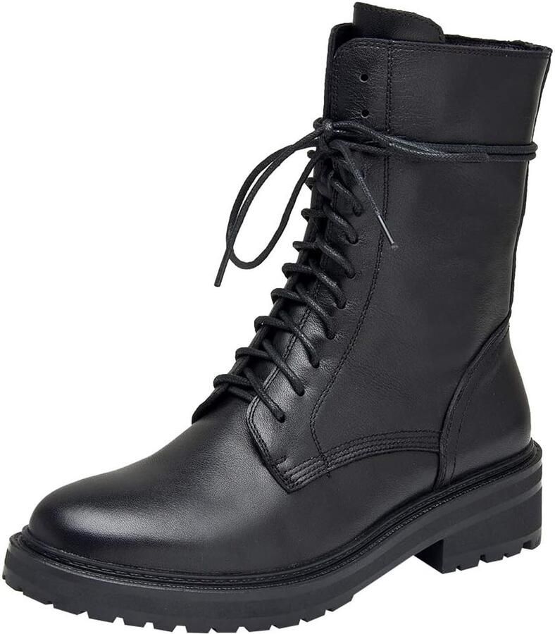 Biker Boots Lederen Half-Kuit Chunky Heel Klassieke Boot