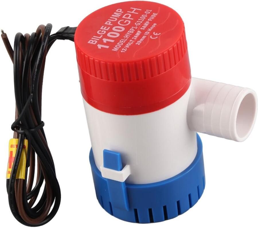 Bilge Pump Elektrische Waterpomp Voor Boot 12V 1100 GPH Waterafvoer Ideaal voor boten Kleur zwart