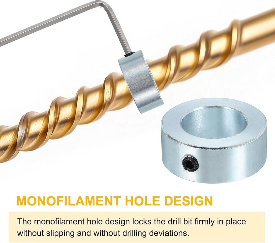 Binnendiameter asklem 1-7 16 inch buitendiameter 9 16 inch dik 4 stuks stalen wielklemmen M6 borgschroef en sleutel zilverkleurig