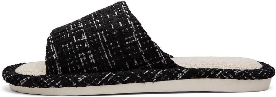Binnenpantoffels van katoenvlas s- en herencasual zachte antislip open teen dempende pantoffels