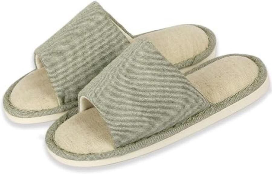 Binnensloffen met Geheugenschuim Wasbare Pantoffels met Antislip Zool en Open Teen voor en Perfect voor Thuis Reizen en Spa