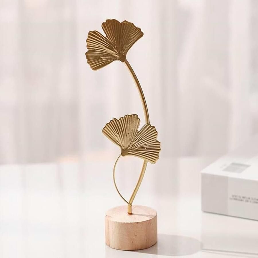 Blad standbeeld decoratie ginkgo blad ornamenten sculpturen metalen bladeren gouden decoratie huisdecoratie luxe stijl woonkamer decoratie slaapkamer nachtkastje decoratie