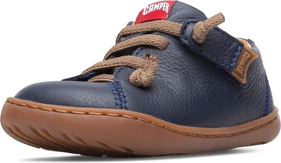 Blauwe Eerste Loop Schoentjes voor Jongens van Leer Flexibel en Stevig