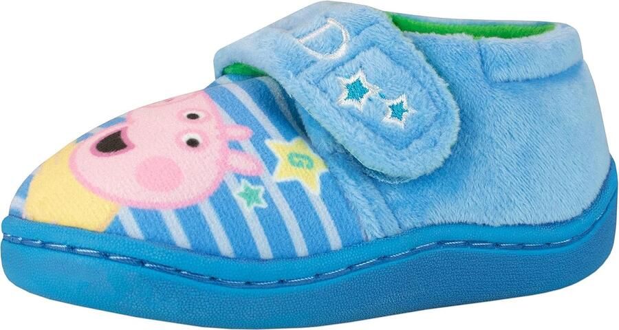 Blauwe Gestreepte Pantoffels voor Jongens George Pig Thema
