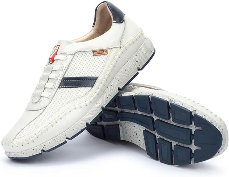 Blauwe Leren Sportschoenen voor Heren Comfortabele Casual Sneakers