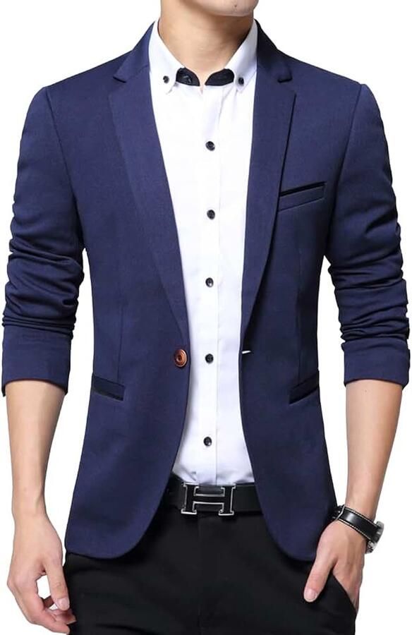 Blazer voor heren casual elegant slim fit blazer eenknoop pak jas heren blazer