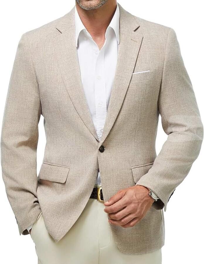 Blazer voor heren colbert met één knoop normale pasvorm klassieke revers sportjas voor zaken smart casual en bruiloften